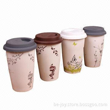 Ceramic mug with silicone lid, various artworks are available, OEM orders are welcome